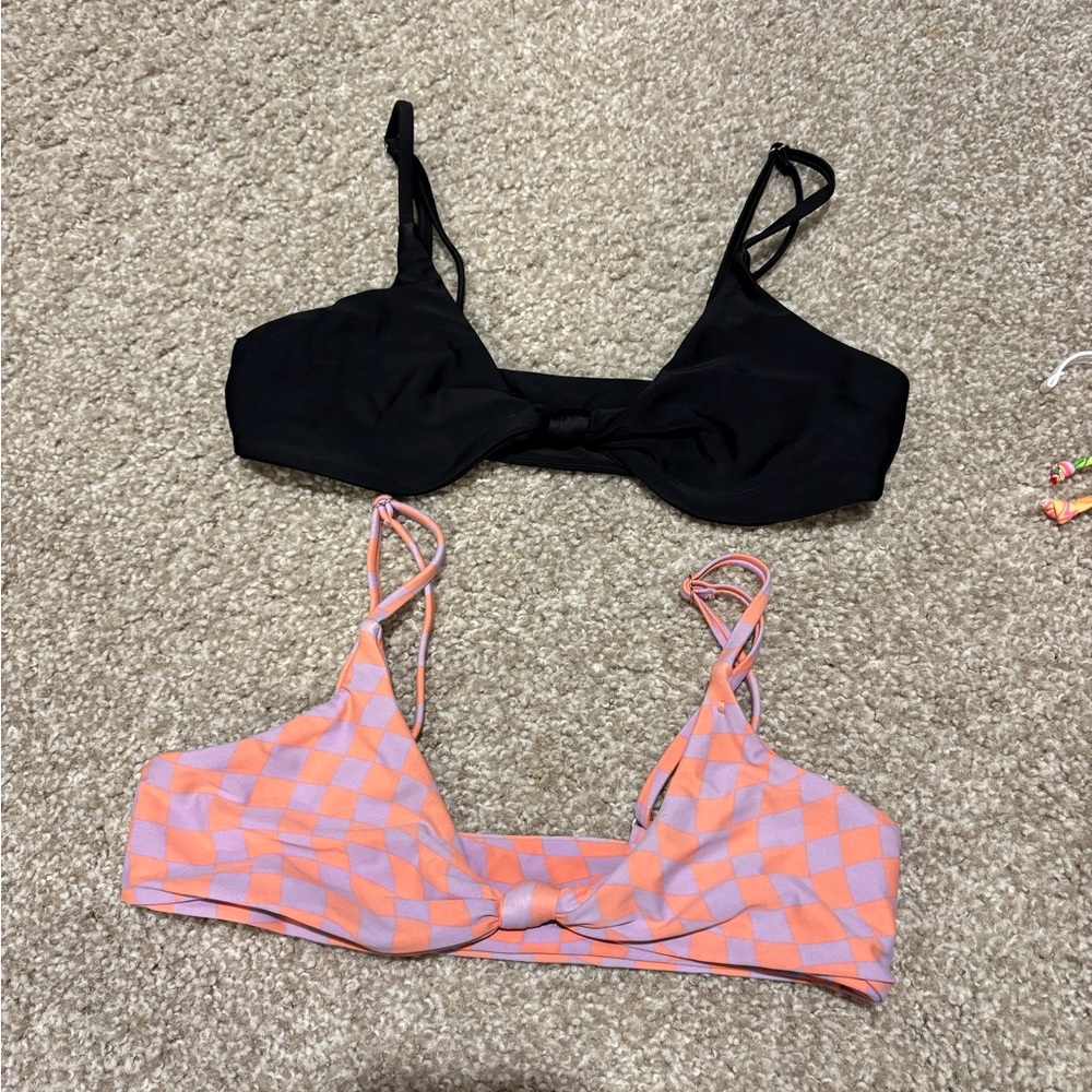 Black and Checkered Bikini Tops
